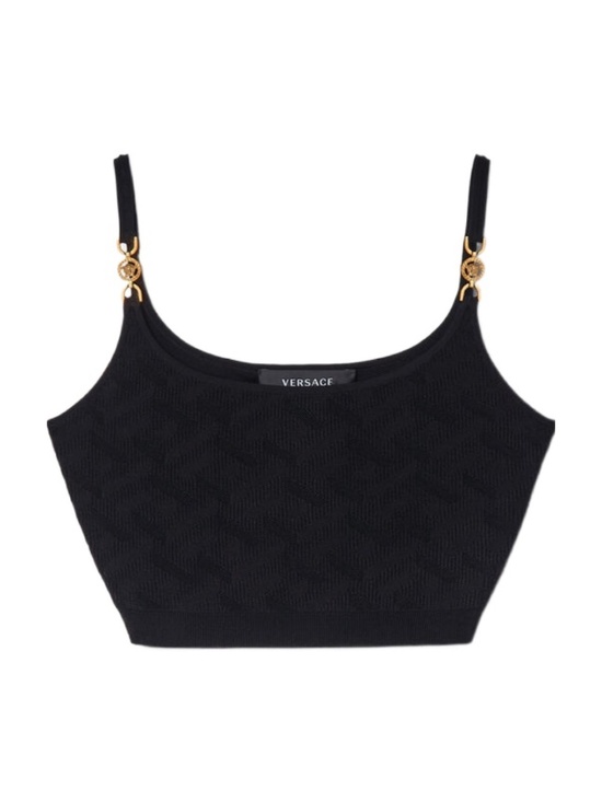 Versace Tops - Versace Versace Medusa Plaque Cropped Knitted Top